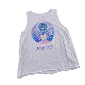 Journey Womens Sleeveless Tank Top White With Colorful Beetle Design